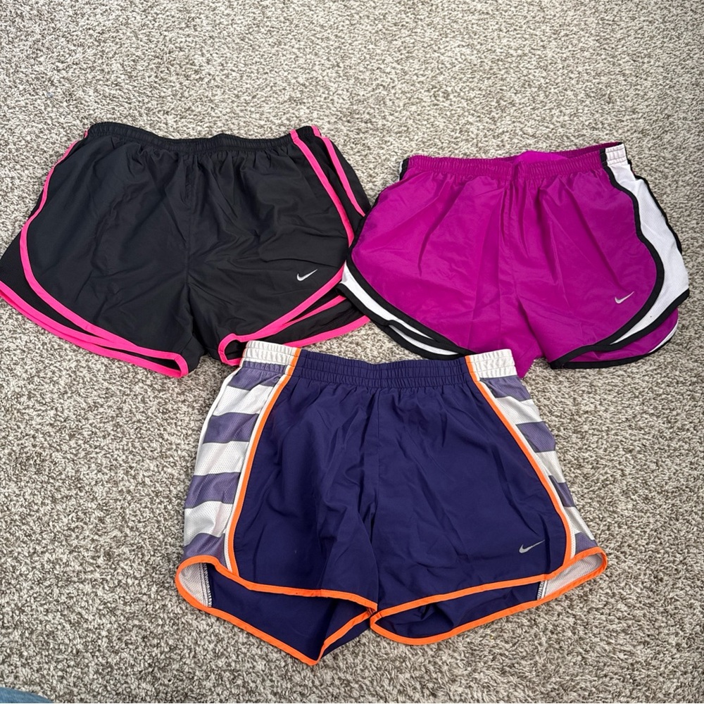 Nike Women's Athletic Shorts - Black, Pink, Purple